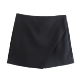 Gwmlk New Korean Version Of High Waist And Long Legs Asymmetrical Candy Colored Skirt Skirt Pants