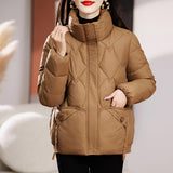 New Cotton-Free Clothes Women's Short Thick Show Thin Down Cotton-Padded Jacket Korean Version Loose Standing Collar Small Cotton-Padded Jacket Coat