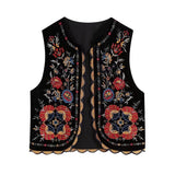 Gwmlk And Winter New Embroidered Velvet Fashion Cardigan Vest