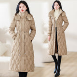 Cotton-Padded Clothes Female Long Money Over The Knee Can Remove Cap Down Cotton-Padded Jacket Show Thin Two Wear Can Take Off Discharge Cotton-Padded Clothes Add Thick Coat