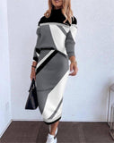 Gwmlk Autumn And Winter Large Size New Fashionable Dress Suit With Long Sleeves And High Collar