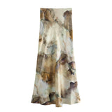 Gwmlk Spring Tie-Dyed Satin Texture Shirt 6962025 Skirt 6962024