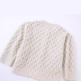 Gwmlk Spring Artificial Jewelry Button Decoration Round Neck Knitted Coat 5802117