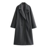 Gwmlk New Soft Double-Breasted Loose Coat Coat 3046269