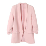 Gwmlk Spring Style Pleated Sleeve Sag Urban Leisure Candy Color Women's Suit Coat