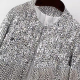 Gwmlk New Style Of Fancy Tweed Suit Jacket With Round Neck In Autumn