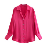 Gwmlk Spring Style New Spring Satin Texture Classic Shirt 7969046