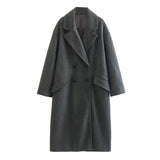 Gwmlk And Winter New Casual Loose Double-Breasted Coat Coat