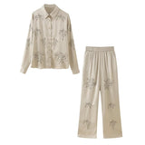 Gwmlk Street Style Beaded Embroidered Shirt With Beaded Embroidered Pants In Spring 2024