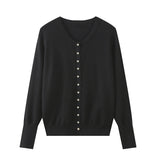 Gwmlk New Autumn Style Buckle Collection Casual Knitted Cardigan Jacket 0506110