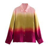 Gwmlk Spring Tie-Dye Printed Fashion Leisure Long-Sleeved Shirt