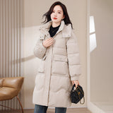 Wear Down Cotton Clothes Female Medium Long Korean Version Cotton-Padded Clothes Fat Mm280 Catties Large Size Women's Wear Thick Cotton-Padded Jacket Coat Tide