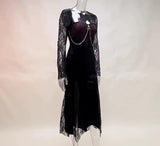 Gwmlk Lace Spliced Cross Dress, Dark Style, Sexy Slimming, Hip Split Dress