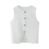 Gwmlk 2024 New Street Style Simple And Slim Short Knitted Vest 5536027