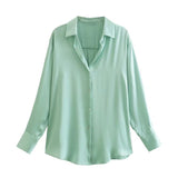 Gwmlk Spring Style New Spring Satin Texture Classic Shirt 7969046