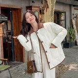 Size Women's Wear Temperament Casual Warm Down Cotton Clothes Autumn And Winter New Fat Mm Cover Meat Show Thin Color Chic Coat