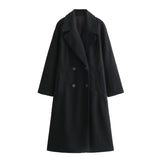 Gwmlk New Soft Double-Breasted Loose Coat Coat 3046269