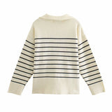 Gwmlk New Winter Sweater With Loose Stripes And Casual Sweaters