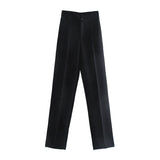 Gwmlk New Summer Style Straight Tube High Waist Shows Thin Solid Color Casual Pants 2761048