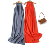 Gwmlk New Slim Version In Spring Has An Elegant Sleeveless Sling Dress.