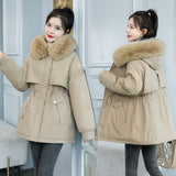 Jacket Female Long Style 2024 New Velvet Pie To Overcome Cotton-Padded Jacket Korean Version Loose Down Cotton Jacket Winter Coat