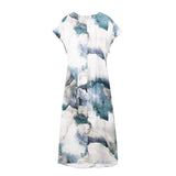 Gwmlk New Tie-Dyed Silk Satin Dress 6962024