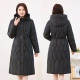 Winter Coat Down Cotton Clothes In The Long Foreign Style Middle-Aged Cotton-Padded Clothes Women's 2024 New Thickened Cotton-Padded Jacket