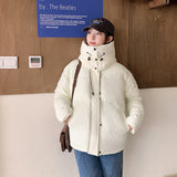 New Autumn Dong Korean Version Of Hooded Bread Clothes Cotton-Padded Clothes Female Short Simple Versatile Coat