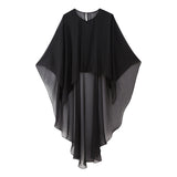 Gwmlk New Pure Color Tulle Asymmetrical Cloak Coat 8741204