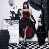 Gwmlk Autumn's New Dark Sexy Hot Girl Slim, Neck Tie, Waist Tie, Dress Girl