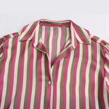 Gwmlk Striped Satin Casual Shirt 8160562 In Autumn