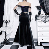 Gwmlk Autumn Fashion Sexy Hot Girl Long Dress Dark Gothic Temperament Slim Buttocks Fishtail Skirt Woman