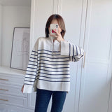 Gwmlk New Winter Sweater With Loose Stripes And Casual Sweaters