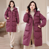 Wear Down Cotton Clothes Female Medium Long Korean Version Cotton-Padded Clothes Fat Mm280 Catties Large Size Women's Wear Thick Cotton-Padded Jacket Coat Tide