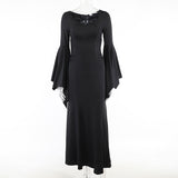 Gwmlk Autumn New Fashion Temperament Slim Dress Adams Bat Sleeve Fishtail Dress