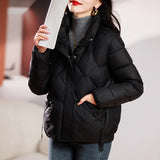 New Cotton-Free Clothes Women's Short Thick Show Thin Down Cotton-Padded Jacket Korean Version Loose Standing Collar Small Cotton-Padded Jacket Coat