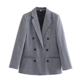 Gwmlk New Five-Color Casual Loose Thousand Bird Checkered Suit Coat