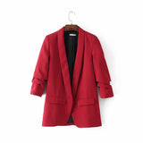 Gwmlk Spring Style Pleated Sleeve Sag Urban Leisure Candy Color Women's Suit Coat