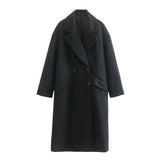 Gwmlk And Winter New Casual Loose Double-Breasted Coat Coat