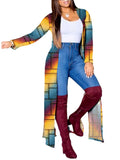 Gwmlk Autumn And Winter Women's Wear New Long-Sleeved Printing Long-Style Leisure Long-Style Coat