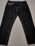 Gwmlk High Street Tide Brand Jeans White Thick Line Giant Buddha Religion Straight Tube