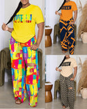 Gwmlk Spring And Summer New Fashion Loose Leisure Printing Set