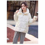 2024 New Korean Version Of The Cotton-Padded Jacket Hooded Down Cotton-Padded Jacket Students Lady Cotton-Padded Jacket Fashion Jacket Short