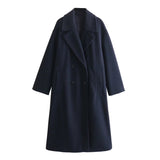 Gwmlk New Soft Double-Breasted Loose Coat Coat 3046269