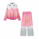 Gwmlk New Tie-Dye Printed Shirt 8339211 Casual Pants 8200202