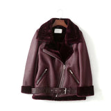 Gwmlk Autumn And Winter New Leisure Thickened Warm Ring Fur Integrated Coat