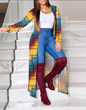 Gwmlk Autumn And Winter Women's Wear New Long-Sleeved Printing Long-Style Leisure Long-Style Coat