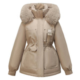 To Overcome The Female Winter 2024 New Add Velvet Add Thick Cotton-Padded Clothes Korean Version Loose Cotton-Padded Jacket Close Waist Down Cotton Jacket Coat