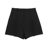 Gwmlk New Spring Style High Waist Shows Thin Pleated Casual Shorts 1478030