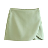 Gwmlk New Solid Color Fashion Style Short Style Four-Sided Bouncy Skirt Pants